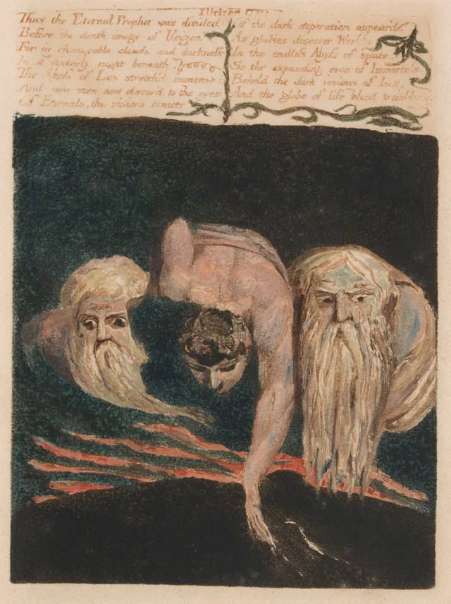 ユリゼンの第一の書、図版20：第5章 「Thus the Eternal Prophet was divided...」