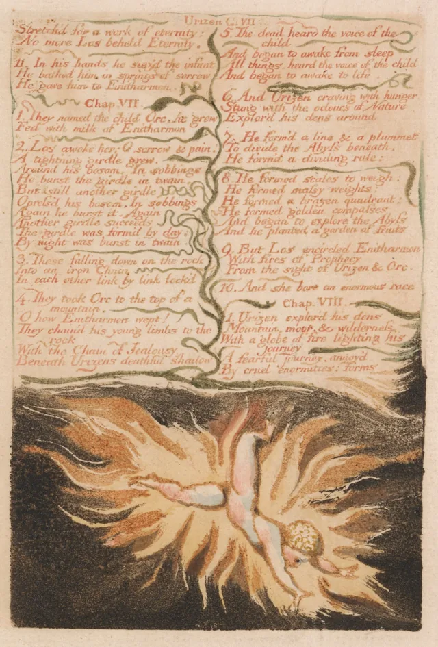 ユリゼンの第一の書、図版22：第7章 「Stretch'd for a work of eternity...」