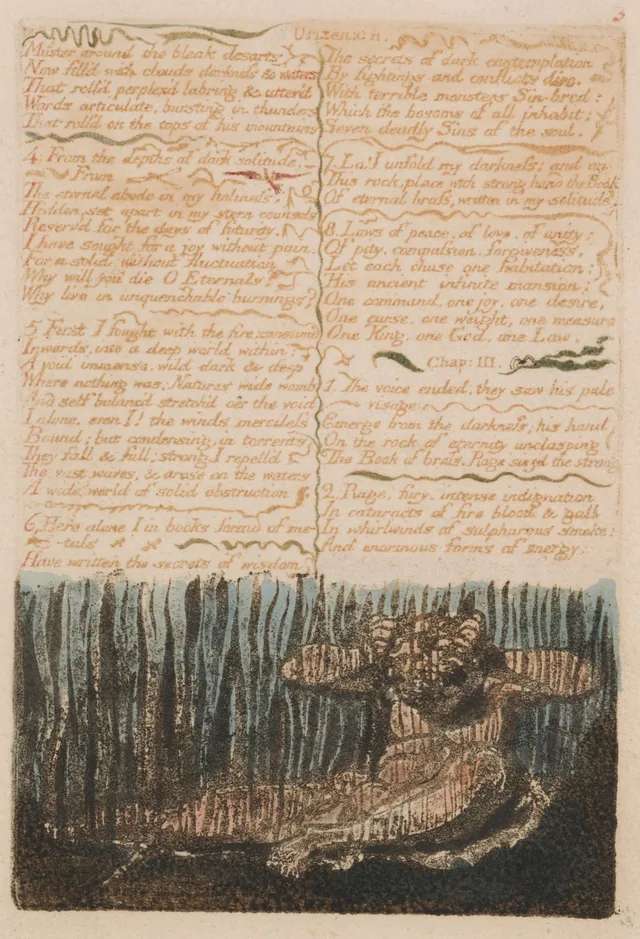 ユリゼンの第一の書、図版6：第2章 「Muster around the bleak desarts...」