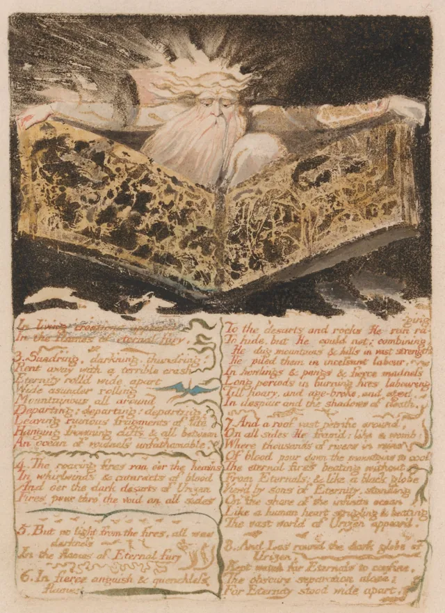 ユリゼンの第一の書、図版8：「In living creations appear'd...」