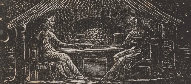 Las Pastorales de Virgilio: Thenot y Colinet toman su cena