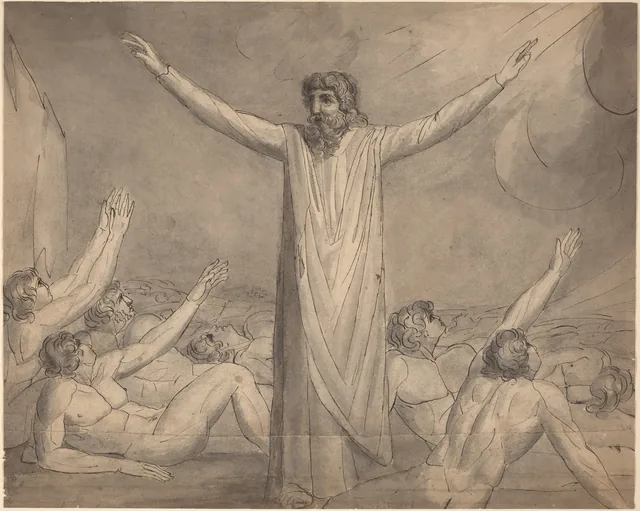 Moses Staying the Plague (?) [recto]