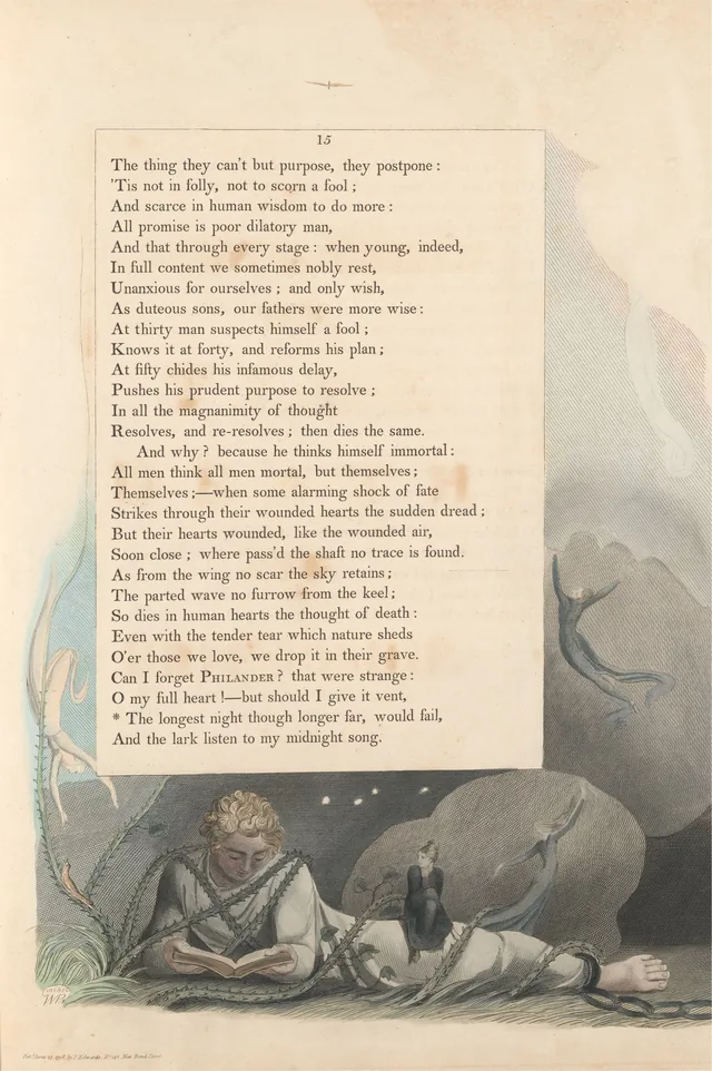 Pensées nocturnes, page 15 : « The longest night though longer far, would fail »