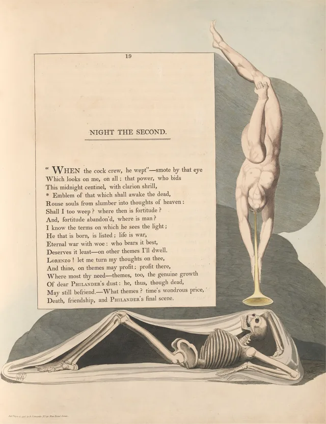 Pensamentos noturnos, página 19: « Emblem of that which shall awake the dead »