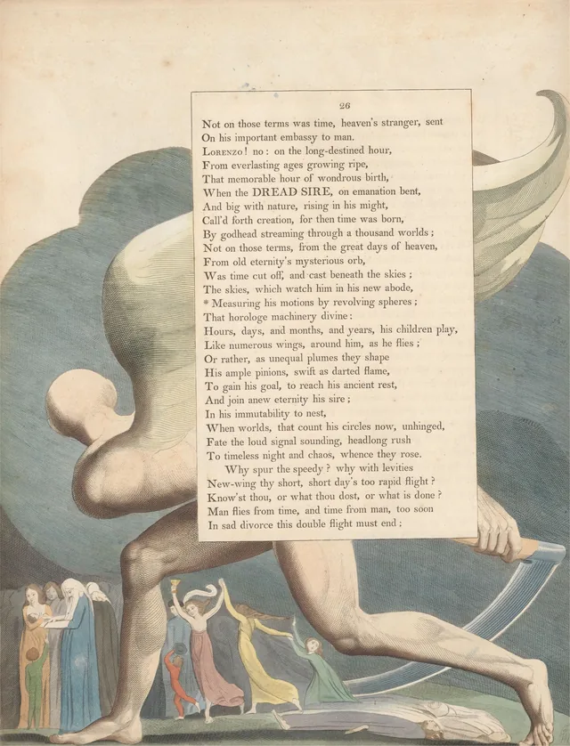 Night Thoughts, page 26: 'Measuring his motions by revolving spheres'