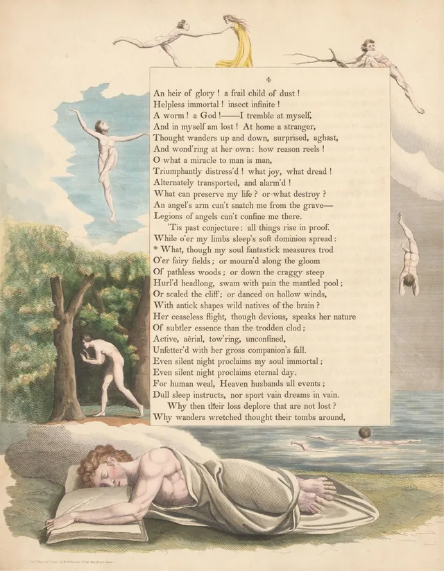 Pensées nocturnes, page 4 : « What, though my soul fantastick measures trod »