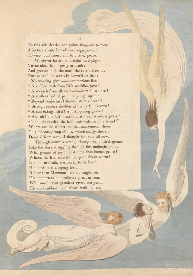 Pensamentos noturnos, página 41: « One radiant mark, – the death-bed of the just »