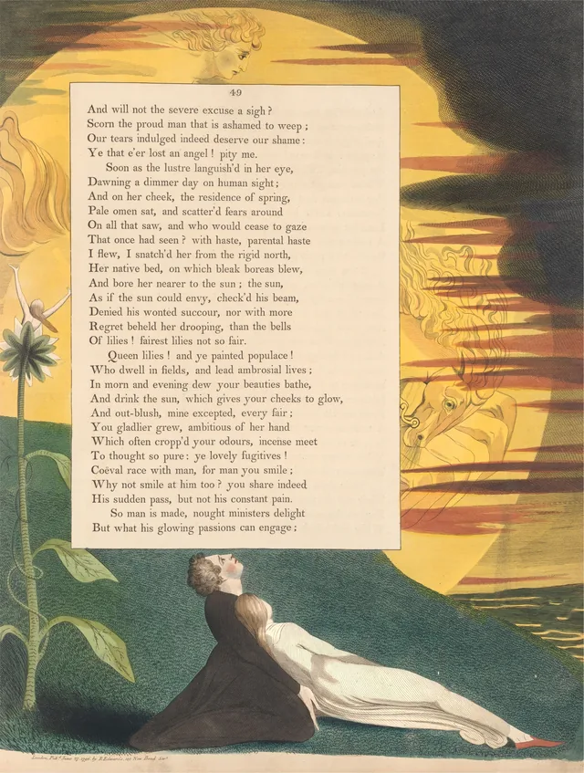 Pensées nocturnes, page 49 : « As if the sun could envy, check'd his beam »