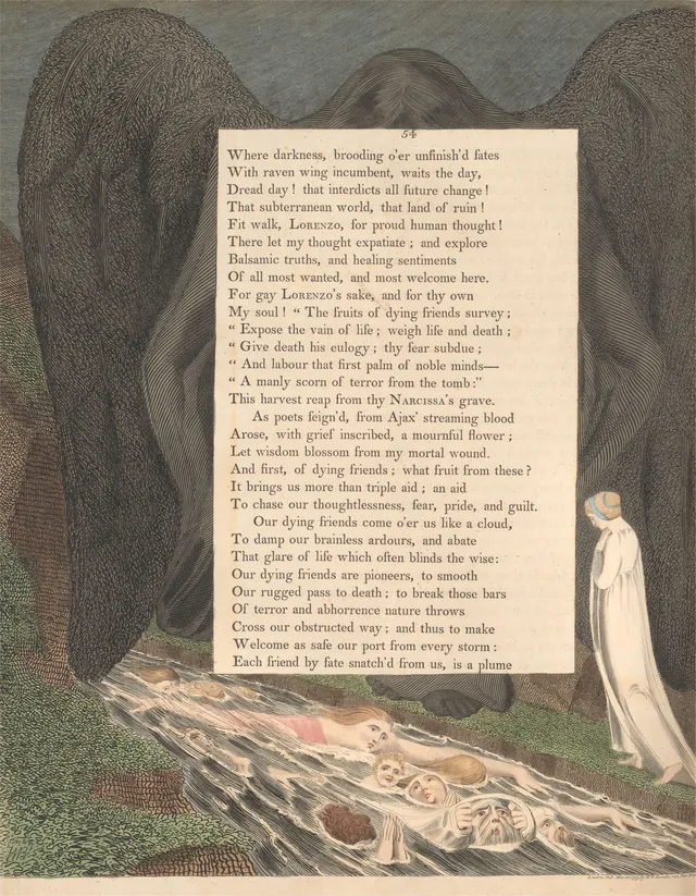 Pensées nocturnes, page 54 : « The vale of death! that hush'd cimmerian vale »