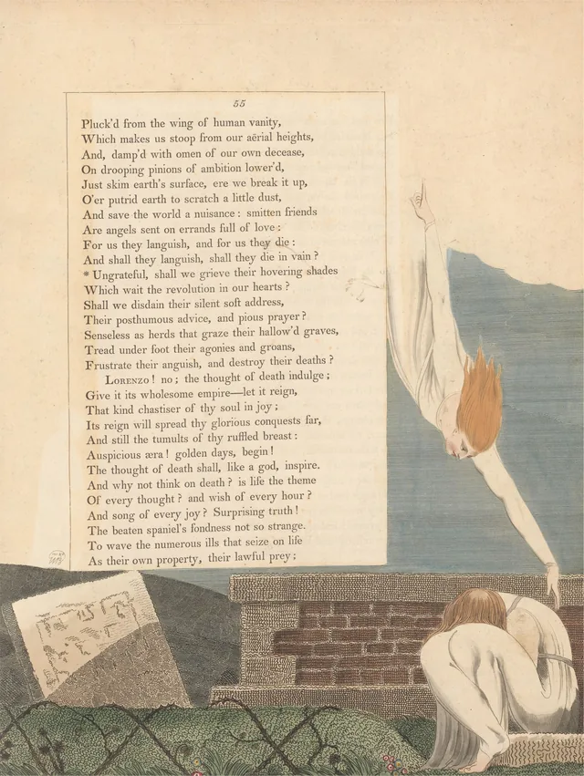 Pensées nocturnes, page 55 : « Ungrateful, shall we grieve their hovering shades »