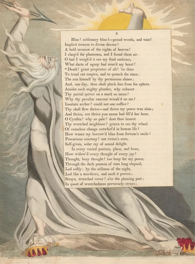 Pensées nocturnes, page 8 : « Death! great proprietor of all! 'tis thine »