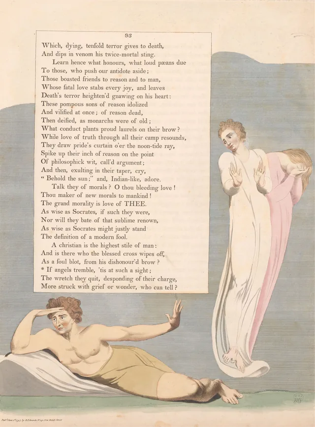 Pensées nocturnes, page 93 : « If angels tremble, 'tis at such a sight »