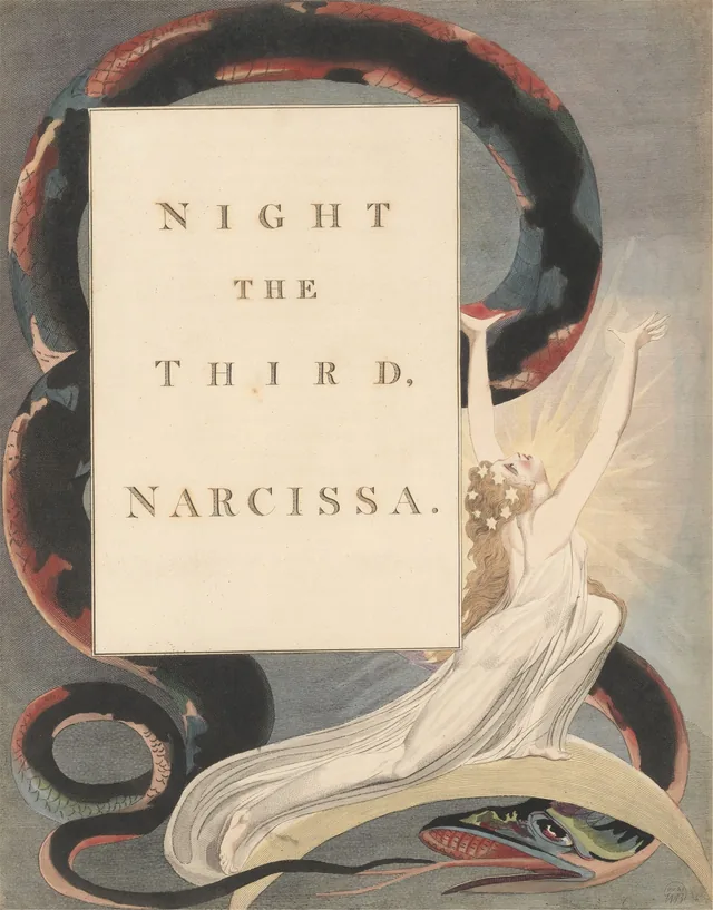 Pensamentos noturnos: Terceira Noite. Narcissa; página de título