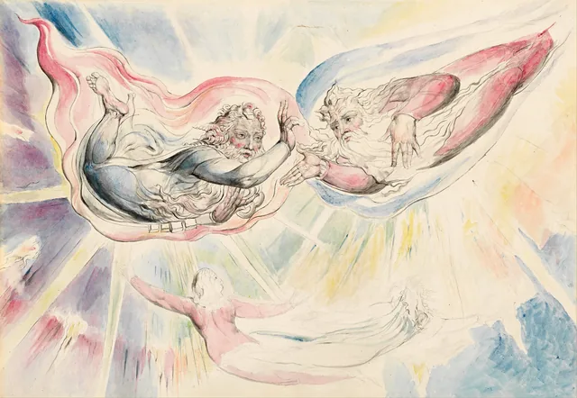 St Peter and St James with Dante and Beatrice, William Blake