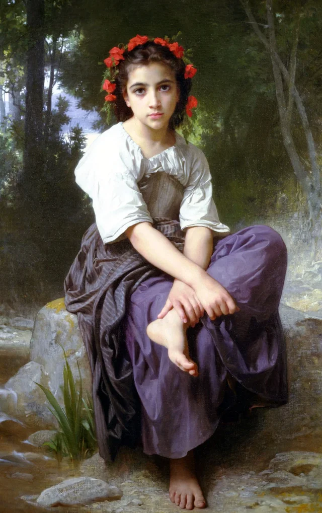 At the Edge of the Brook, William Bouguereau