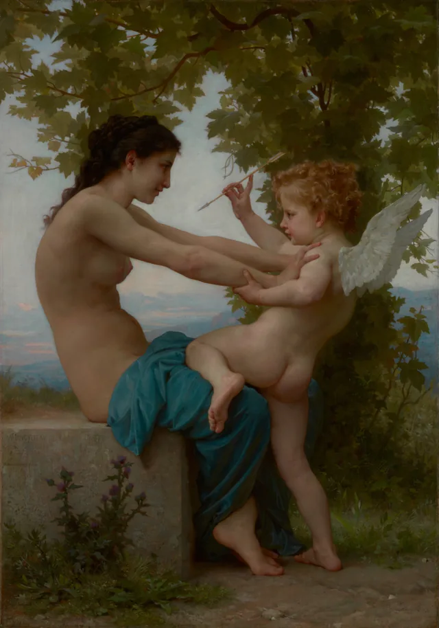 A Young Girl Defending Herself against Love, William Bouguereau