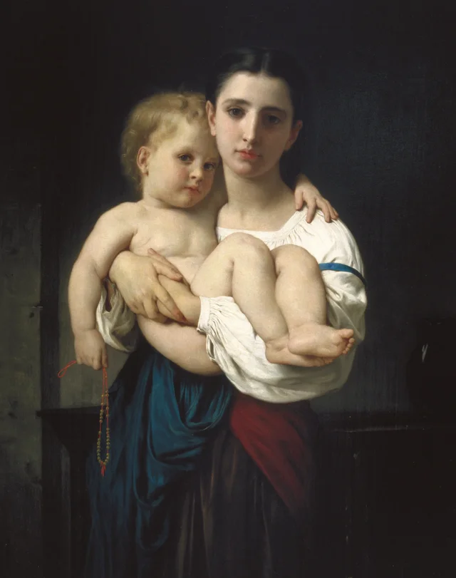 La hermana mayor, reducción, William Bouguereau