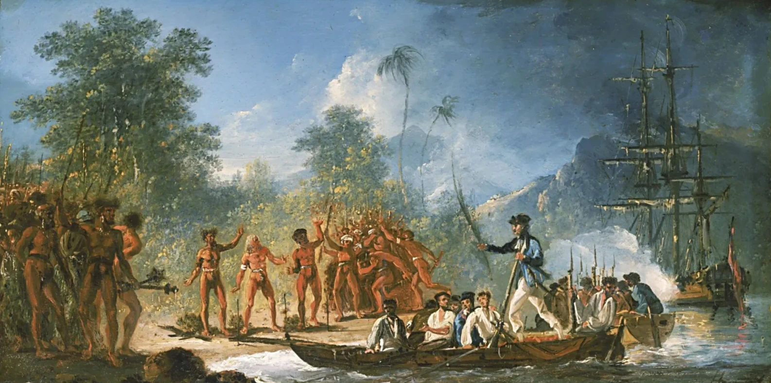 El desembarco en Tanna, una de las Nuevas Hébridas, William Hodges