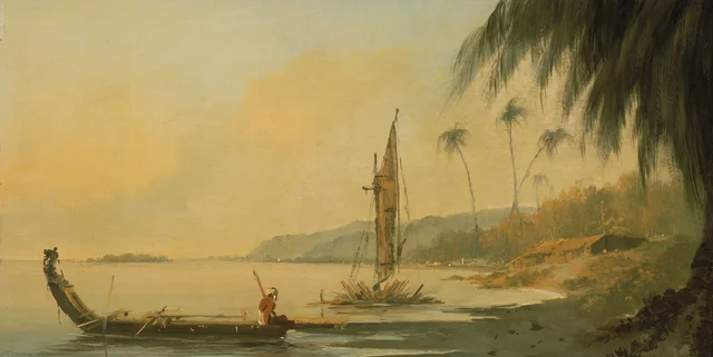 Vue depuis Point Venus, île d'Otaheite (Tahiti)