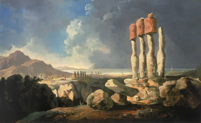 Vue des monuments de l'île de Pâques (Rapa Nui), William Hodges