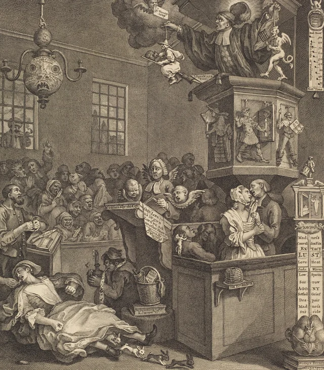 Credulidad, superstición y fanatismo, William Hogarth