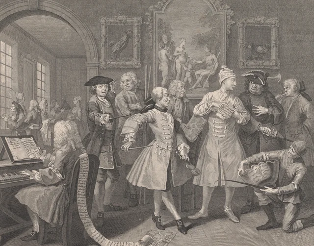 A Rake's Progress, Plate 2: His Levee, William Hogarth