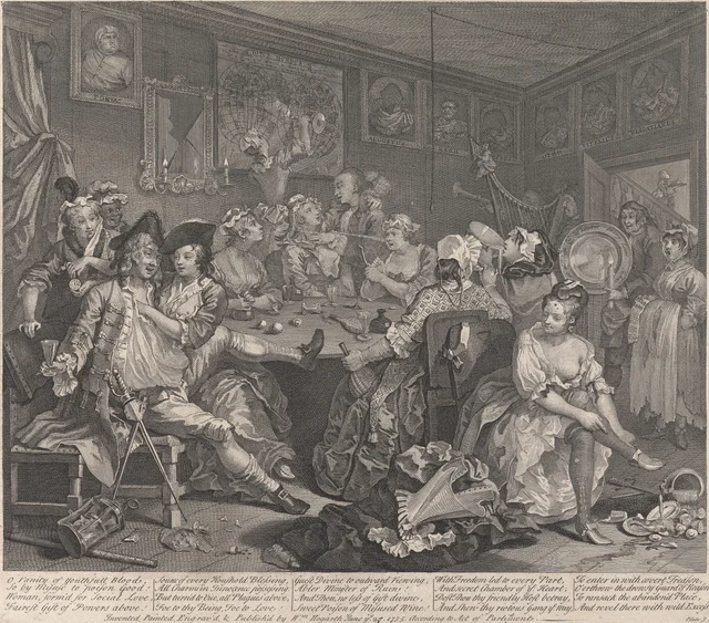 A Rake's Progress, Plate 3: He Revels