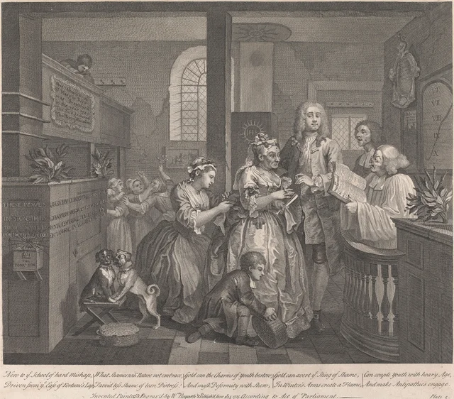 A Rake's Progress, Plate 5: He Marries