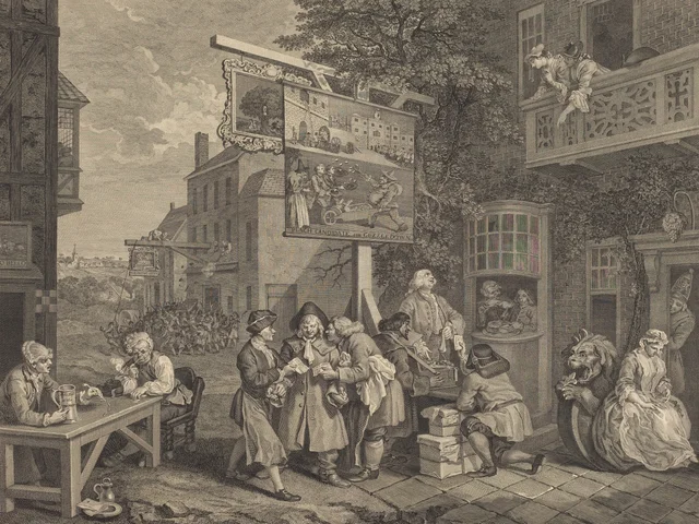 Las elecciones, lámina 2: la caza de votos, William Hogarth