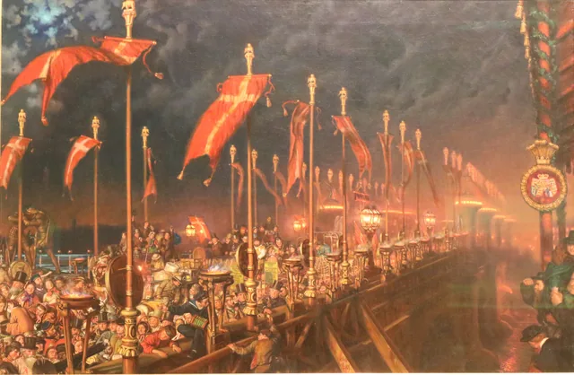 A ponte de Londres na noite do casamento do príncipe e da princesa de Gales, William Holman Hunt