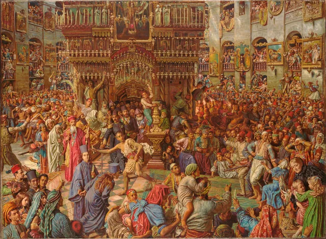O Milagre do fogo sagrado, igreja do Santo Sepulcro, William Holman Hunt