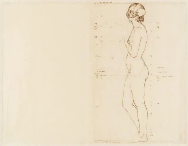 Estudo de nu feminino de pé, William Mulready