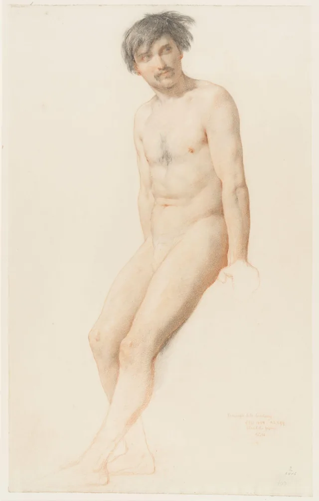 Estudo de nu masculino de pé, William Mulready