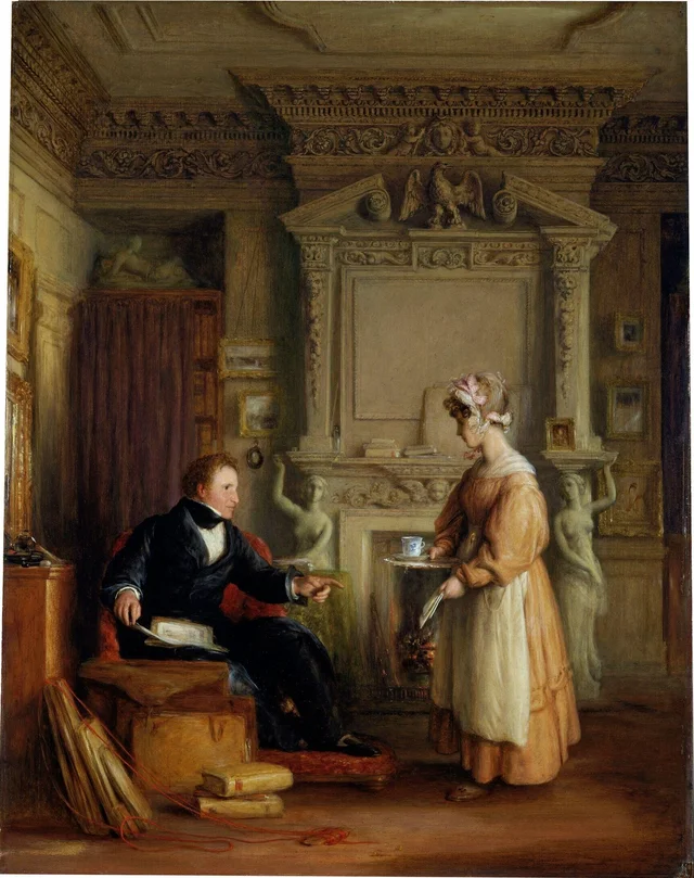Interior com um retrato de John Sheepshanks, William Mulready