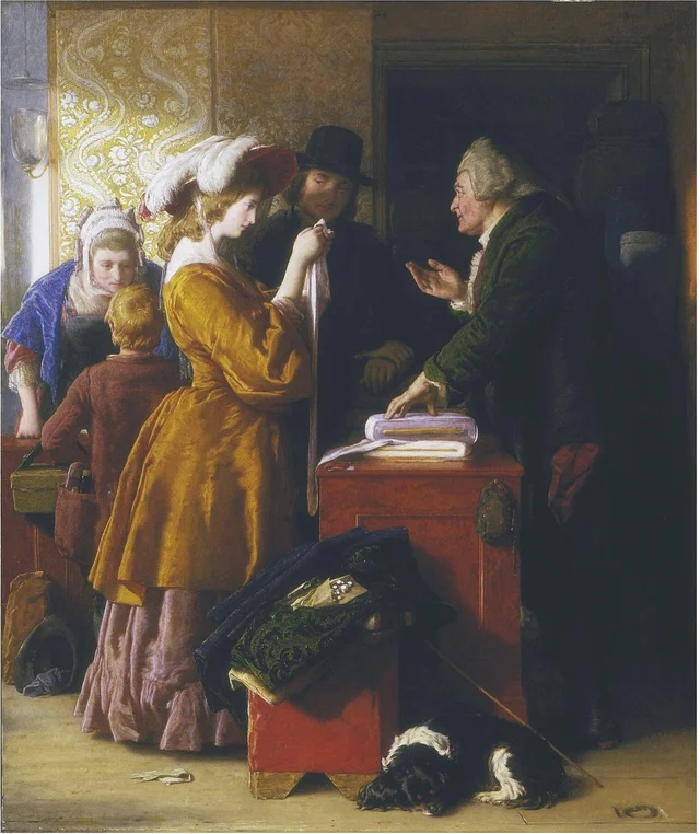 A Escolha do vestido de noiva, William Mulready