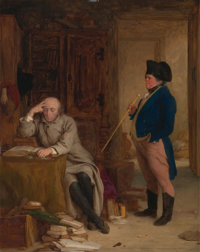 O Sr. Peregrine Touchwood surpreendendo o reverendo Josiah Cargill, William Mulready