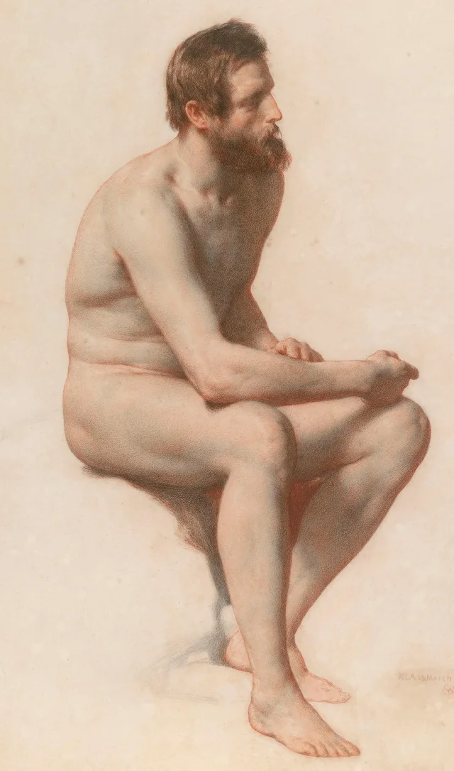 Desnudo masculino sentado, William Mulready
