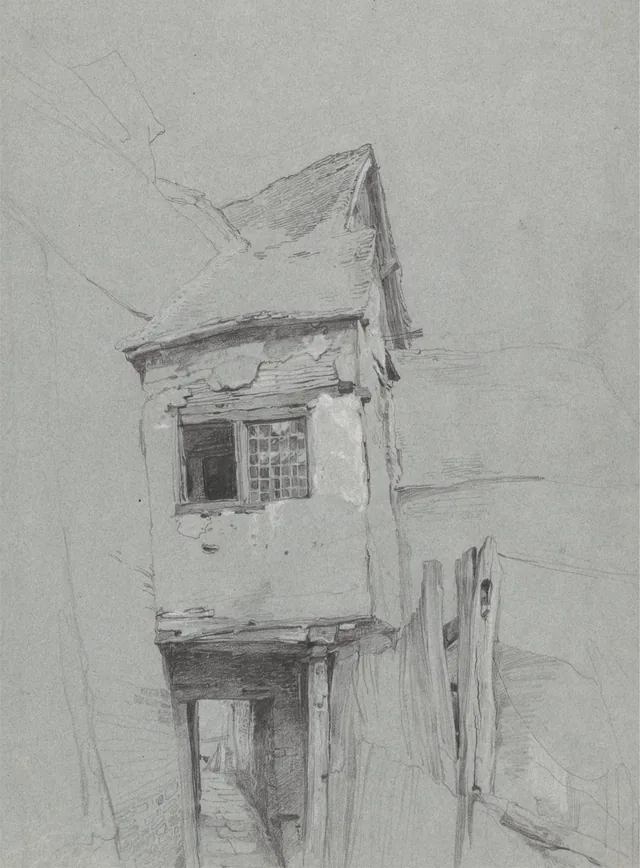 Un callejón con un paso bajo una casa, William Mulready