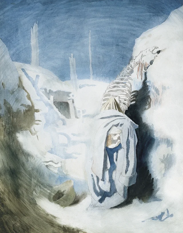 Un alemán muerto en una trinchera, William Orpen