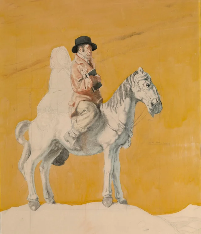 Un hombre y una mujer a caballo: estudio para La boda del Oeste, William Orpen