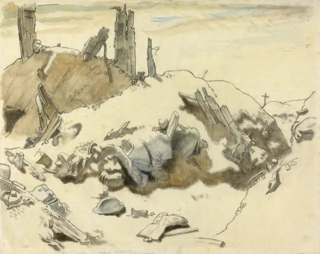 Uma trincheira em Thiepval, William Orpen