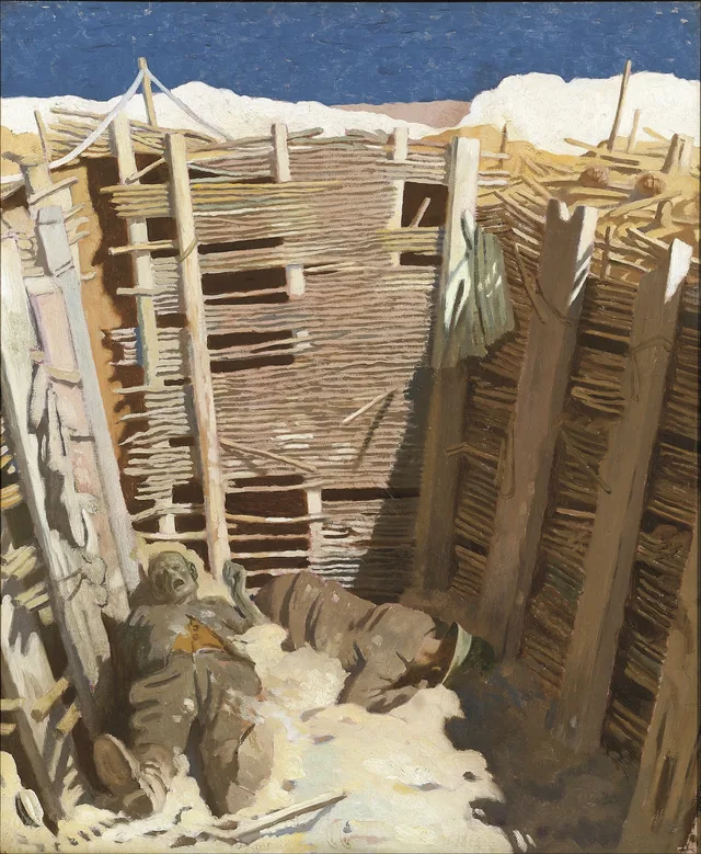 Alemães mortos numa trincheira, William Orpen
