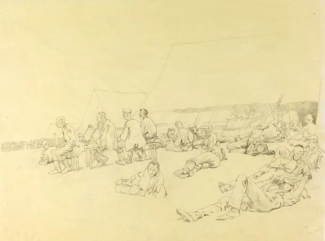 Doentes alemães capturados em Messines, William Orpen