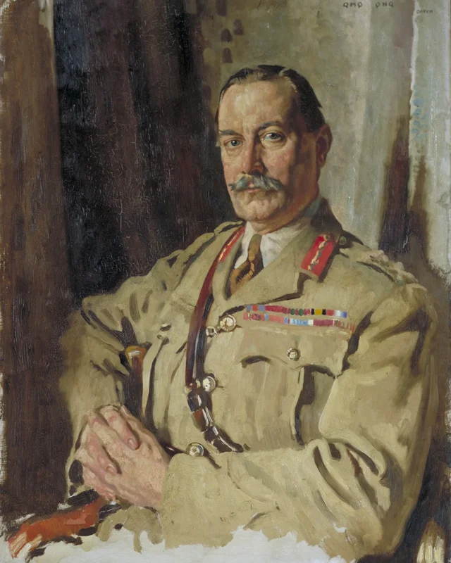 O tenente-general Sir Travers Clarke, KCMG, CB, intendente-geral na França, pintado em dezembro de 1917, William Orpen