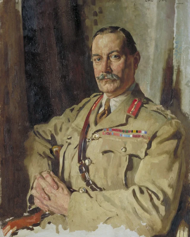 El teniente general sir Travers Clarke, KCMG, CB, intendente general en Francia, pintado en diciembre de 1917, William Orpen