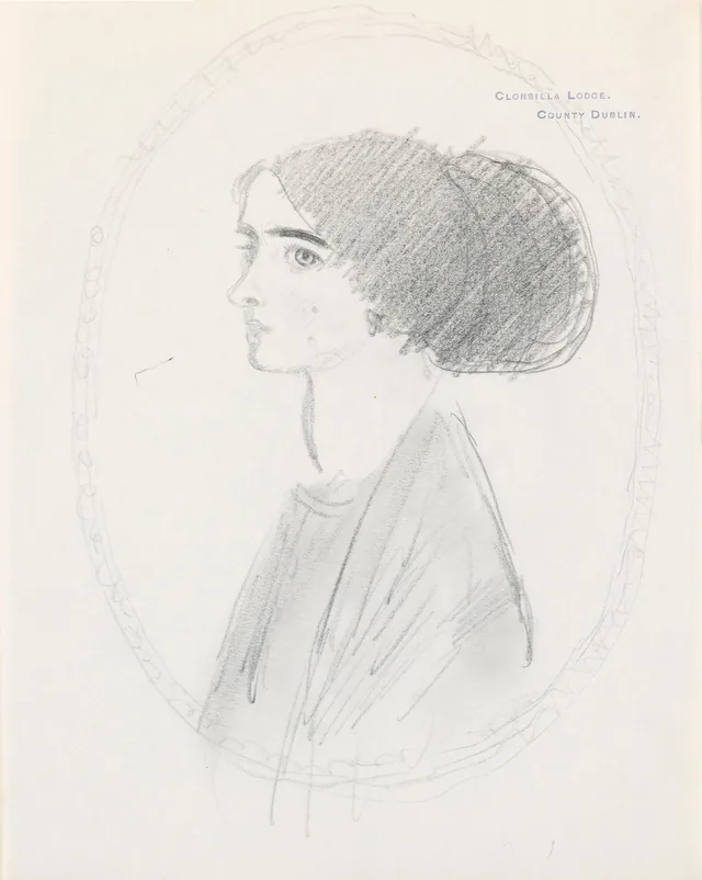 Retrato desenhado de uma mulher