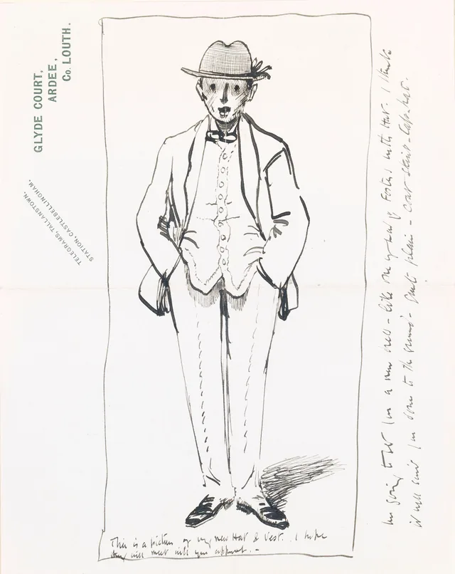 Autorretrato com chapéu e colete novos