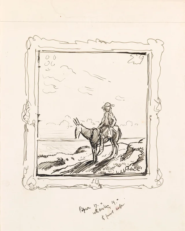Sketch of 'Gardenia on a Donkey', William Orpen