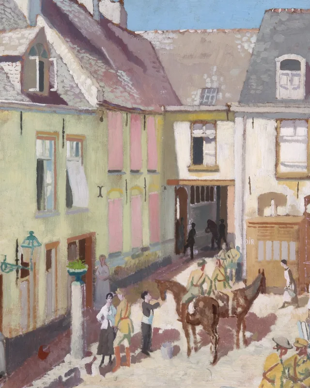 O pátio do hotel Sauvage, Cassel, Nord, William Orpen