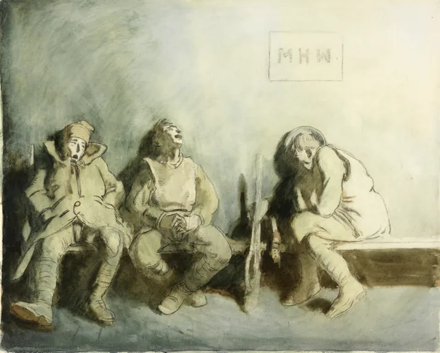 A sala de recepção do hospital de campanha nº 42, William Orpen